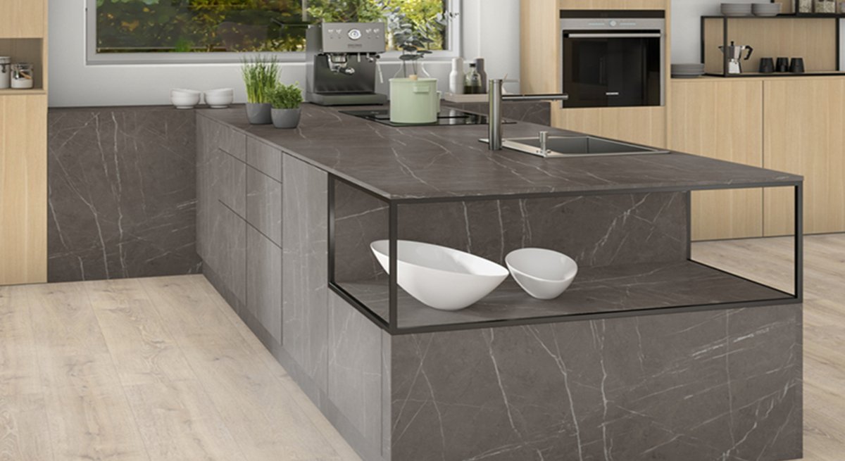 Кухня Эггер бетон Чикаго темный