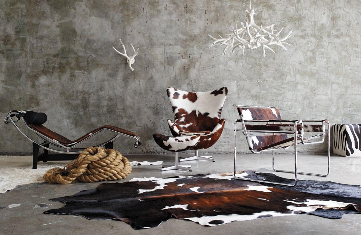 Коровья шкура в интерьере