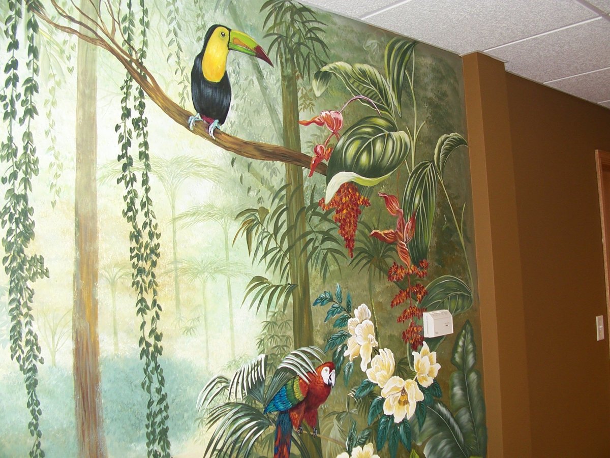 Настенная роспись джунгли