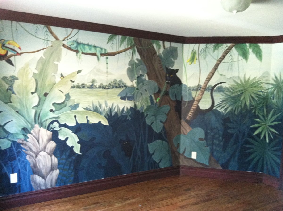 Настенная роспись джунгли