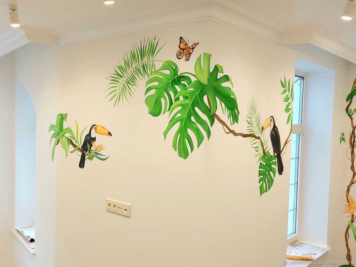 Роспись стен джунгли детская