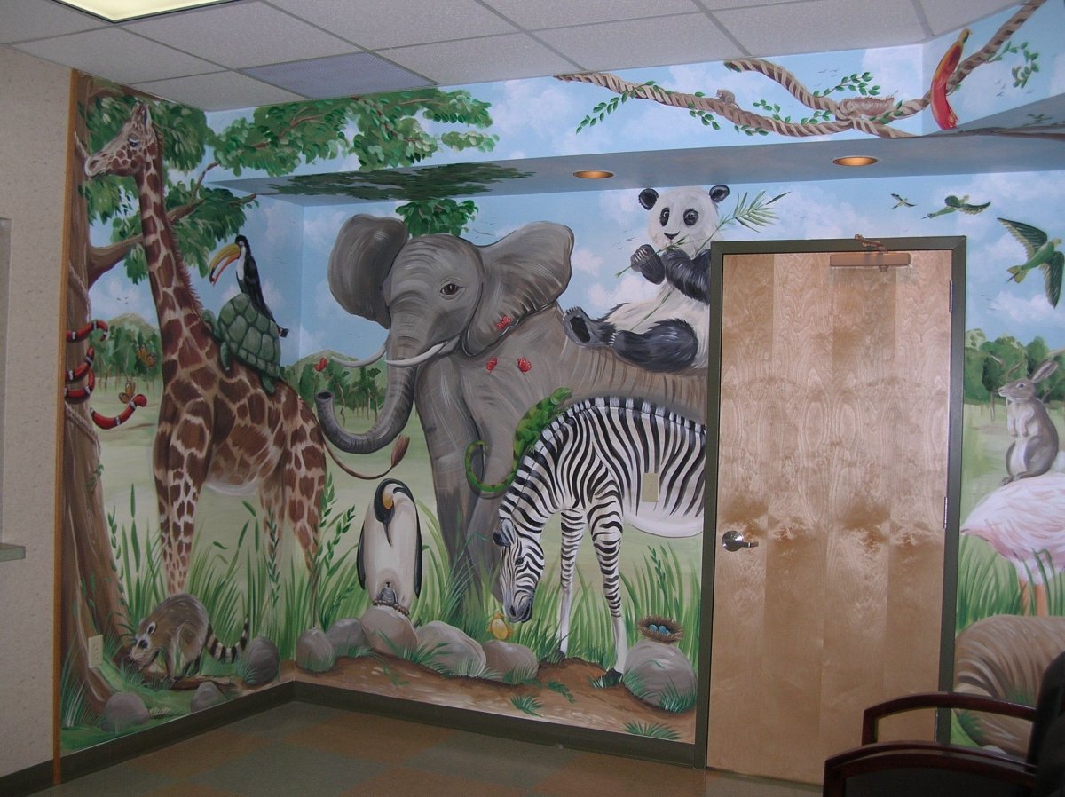 Граффити джунгли на стену