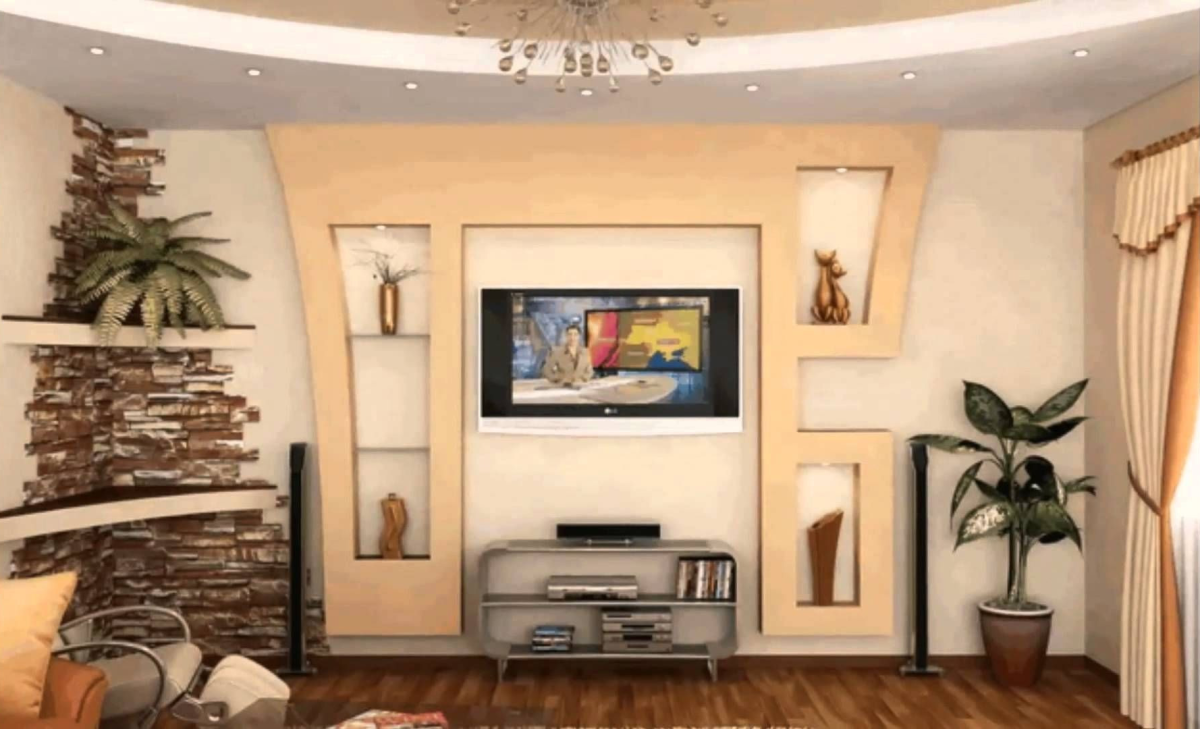 Декор стены с телевизором