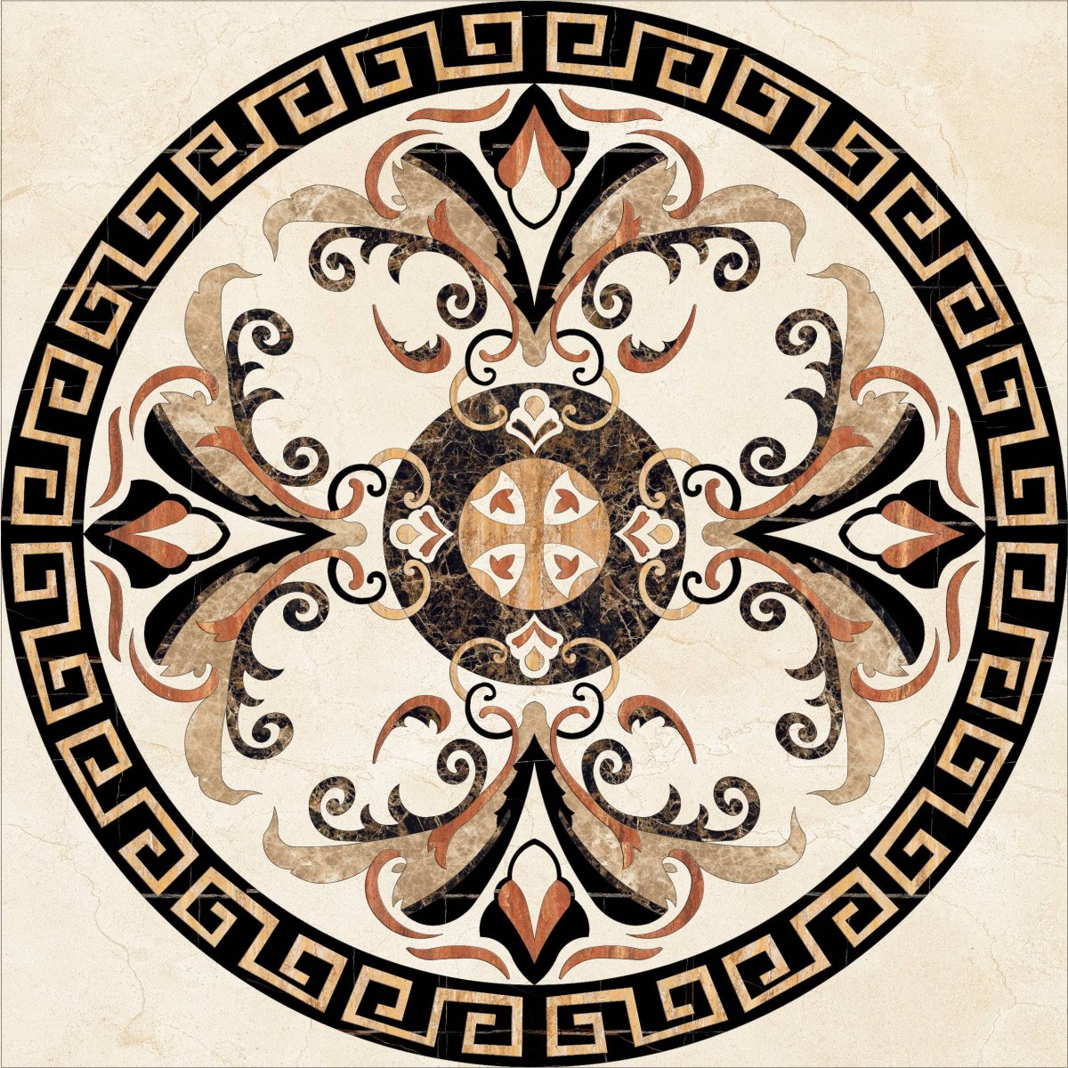 Панно Valentino scuro Roseton 120x120