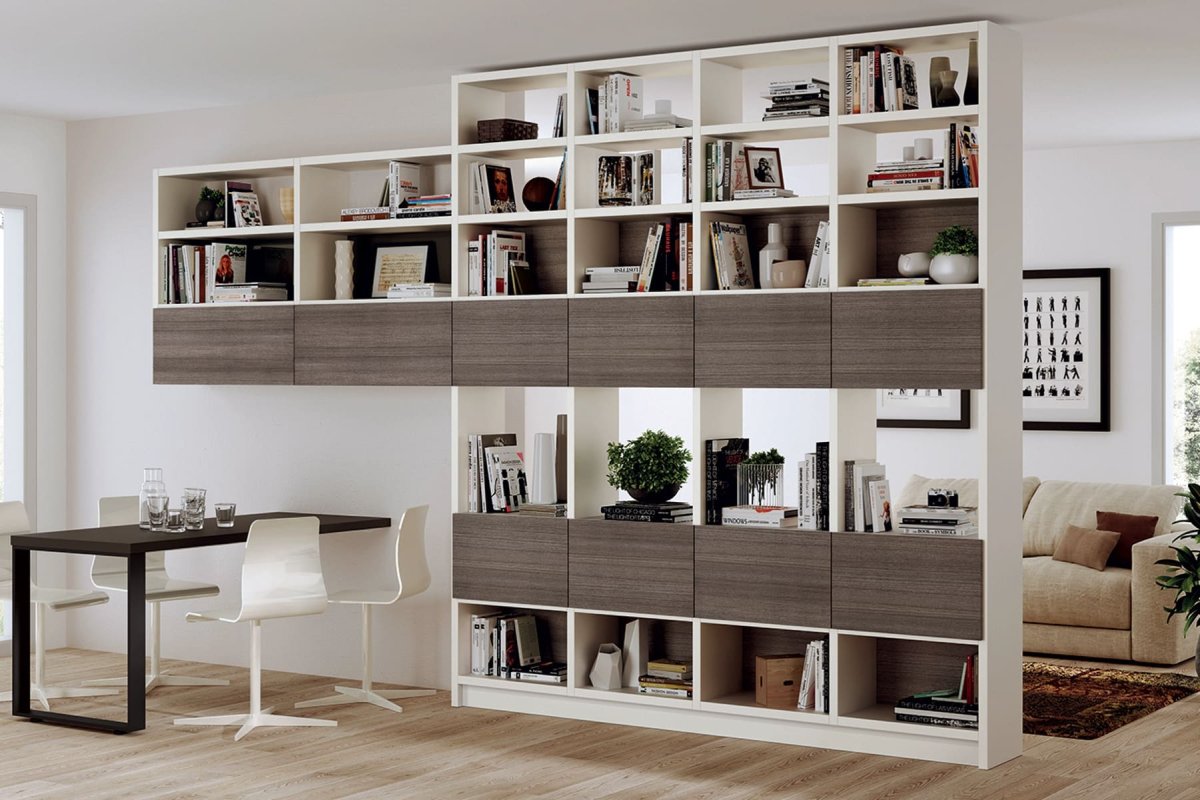 Стеллаж для зонирования комнаты