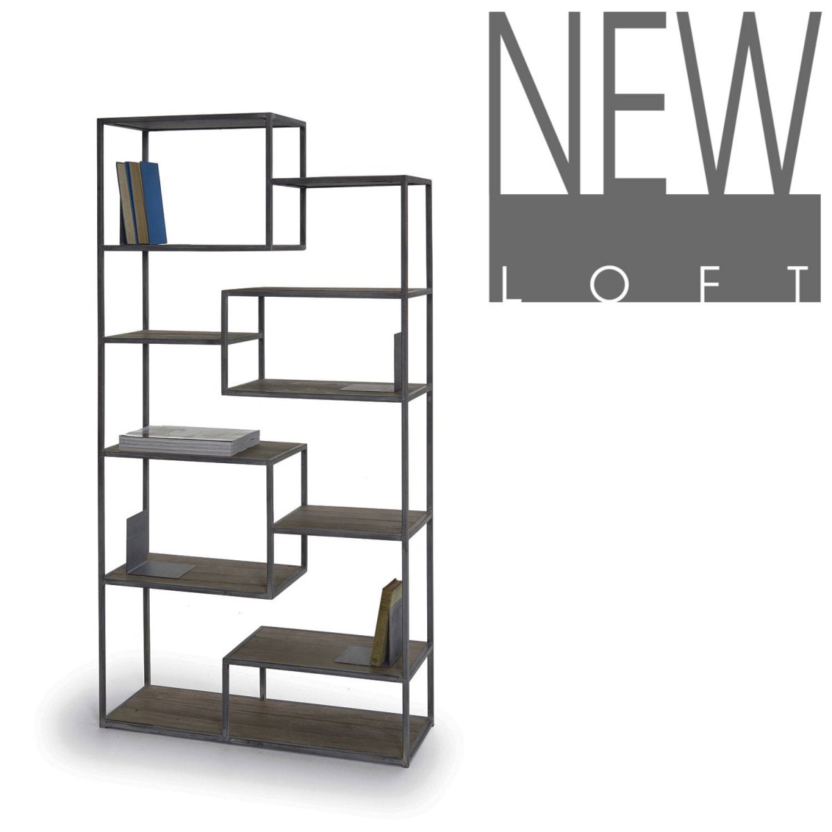 Белый стеллаж для зонирования комнаты