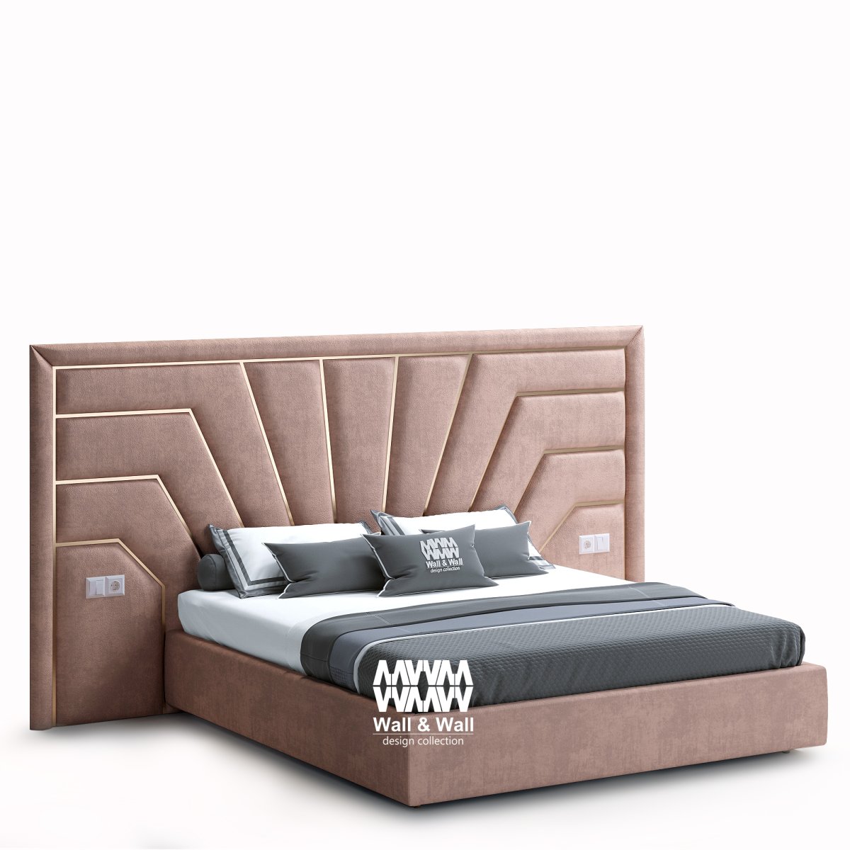 Мягкие стеновые панели роза