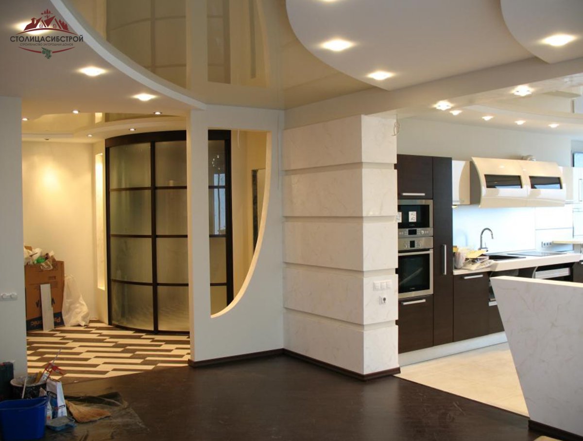 Потолок гипсокартон зал Евростиль