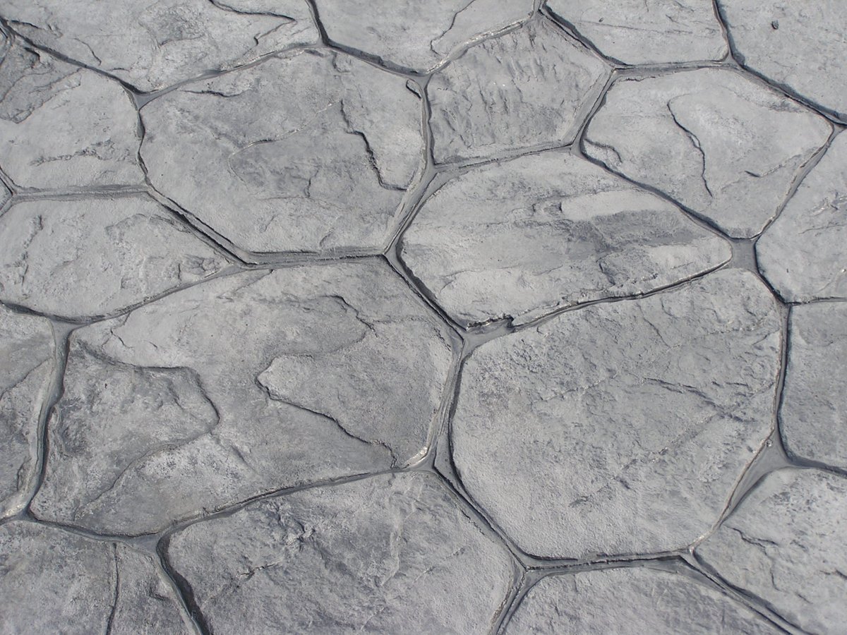 Печатный бетон рваный камень