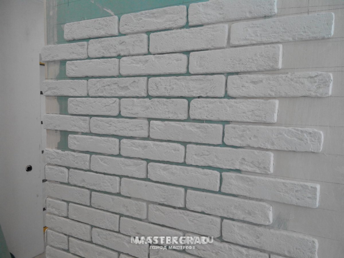 Затирка швов гипсового кирпича