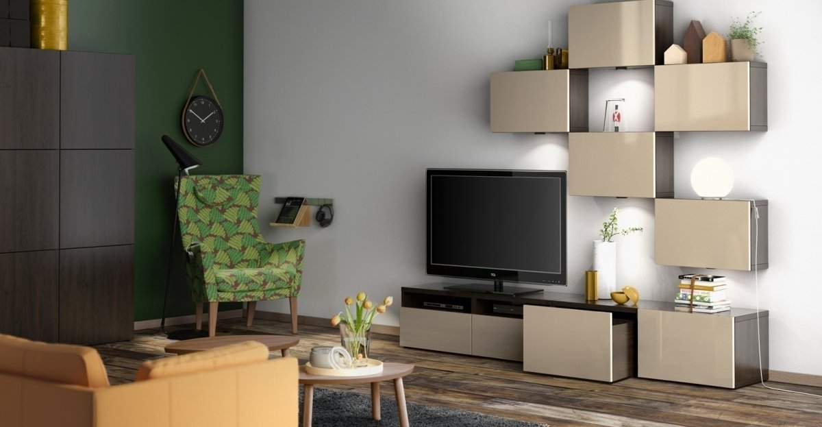 Модульные полки в гостиную