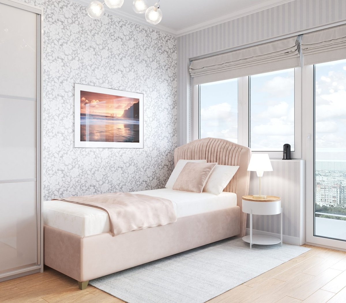 Однокомнатная квартира в светлых тонах