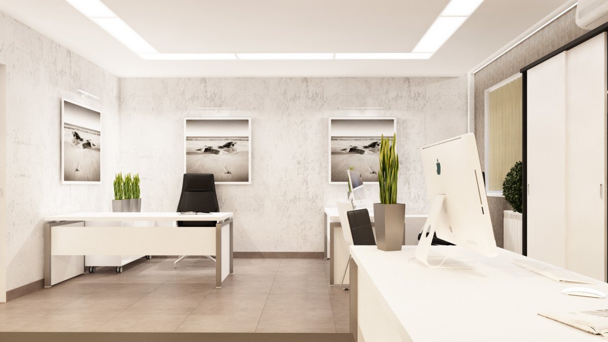Офис светлый интерьер