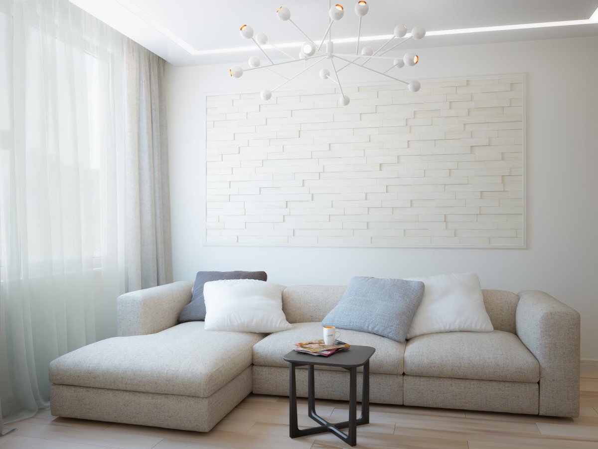 Гостиная в светлых тонах