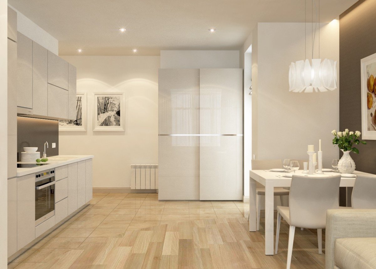 Гостиная в пастельных тонах