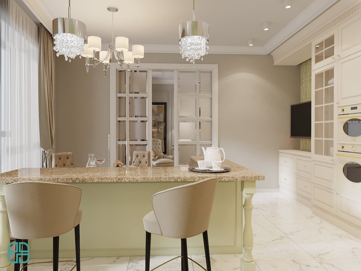 Подвесные светильники над барной стойкой