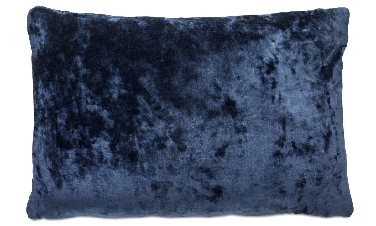 Круглая синяя велюровая подушка