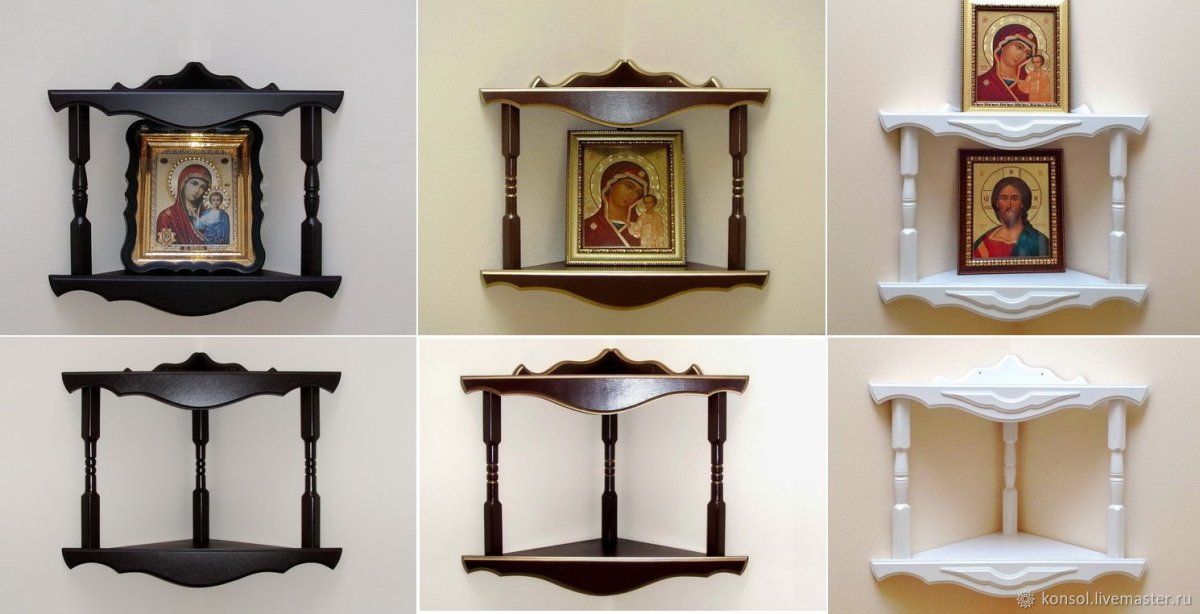Полочка для икон угловая