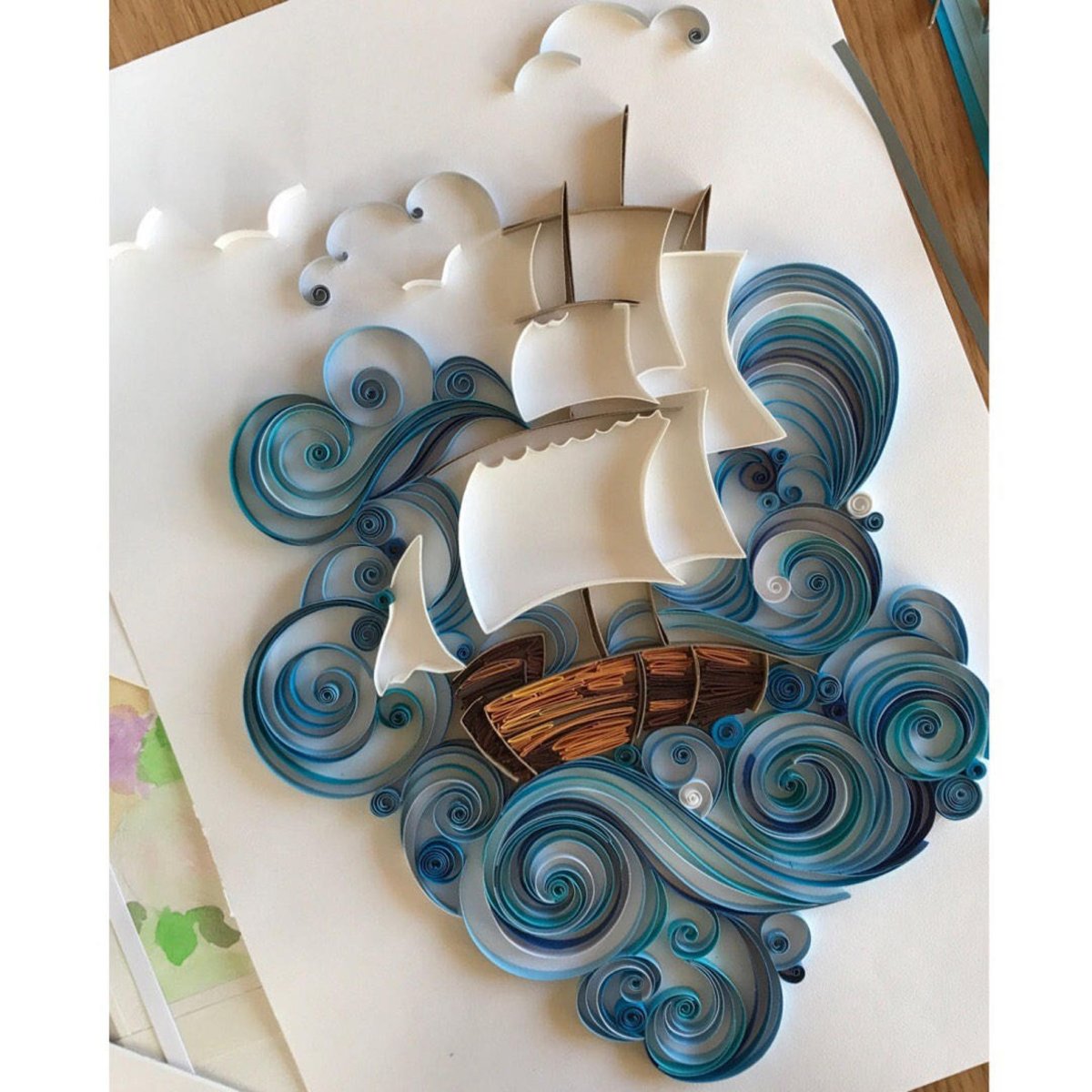 Коллаж в технике квиллинга