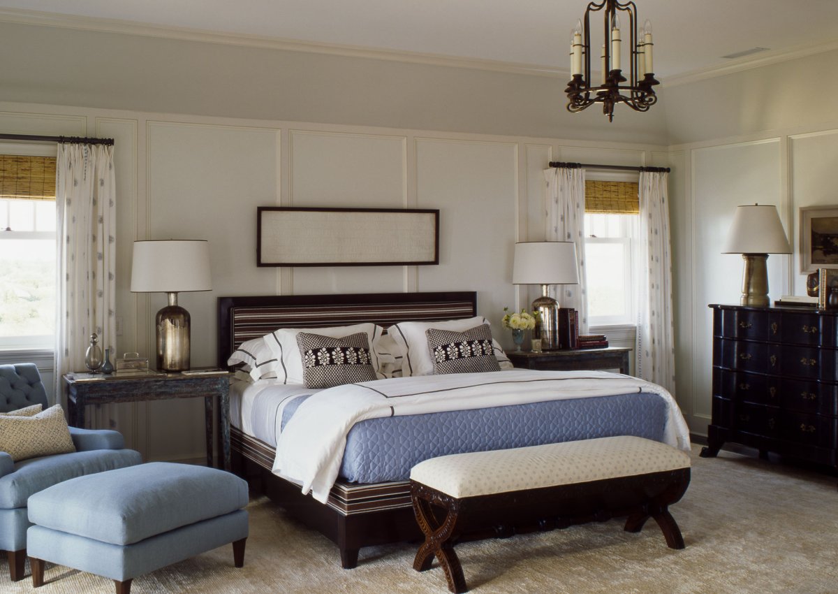 Спальня в бело голубых тонах в стиле Прованс