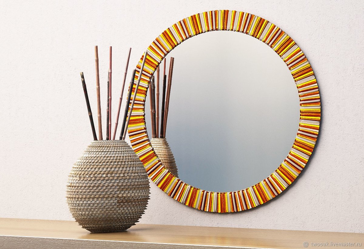 Декор зеркала ложками