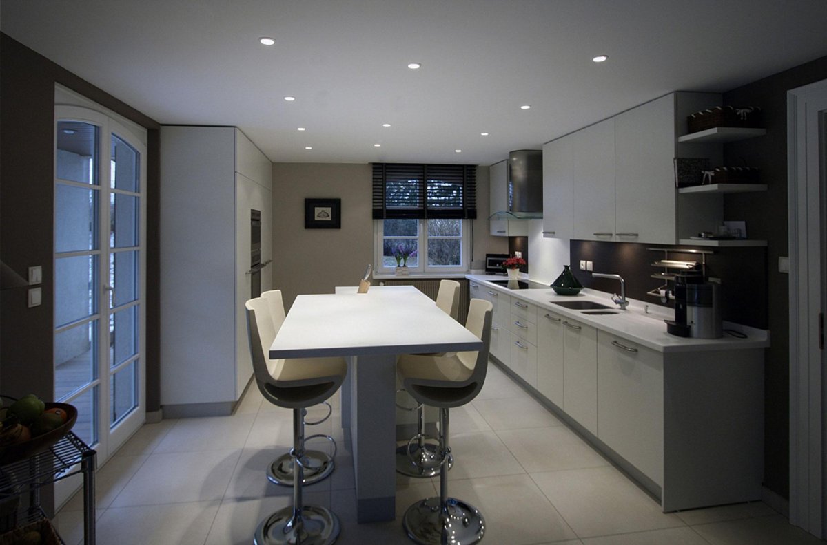 Кухня-гостиная с барной стойкой