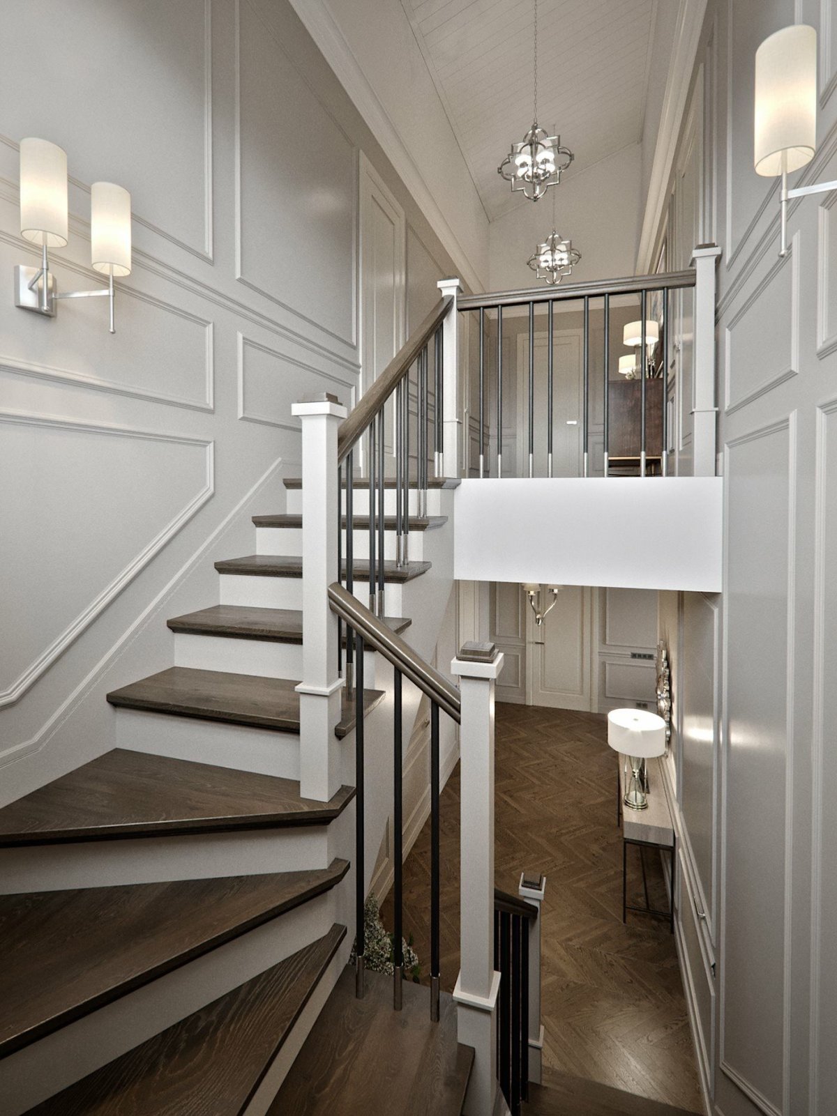 Лестничный марш в частном домовладении