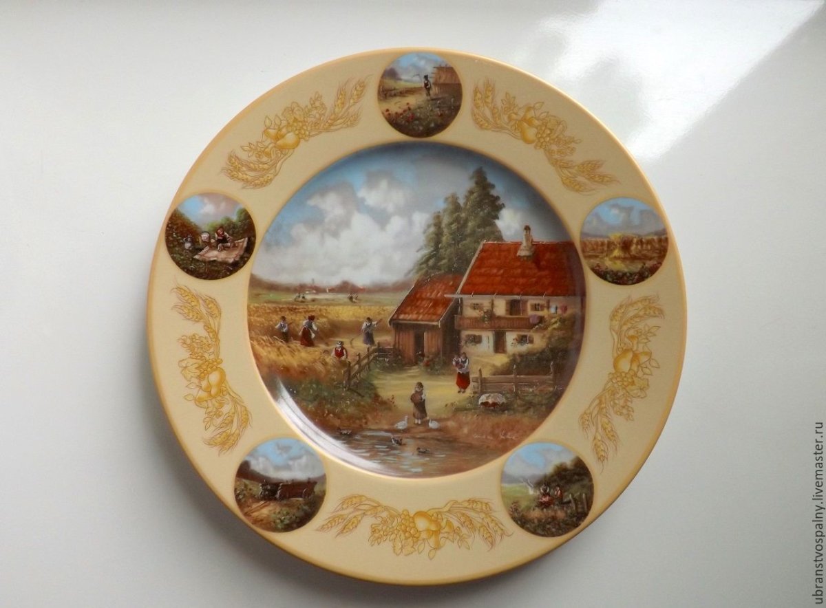 Керамические тарелки на стену для кухни