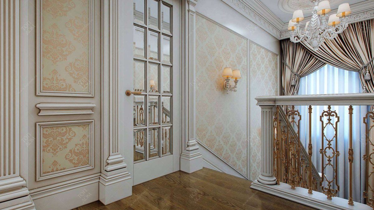 Лестница в классическом стиле в частном доме