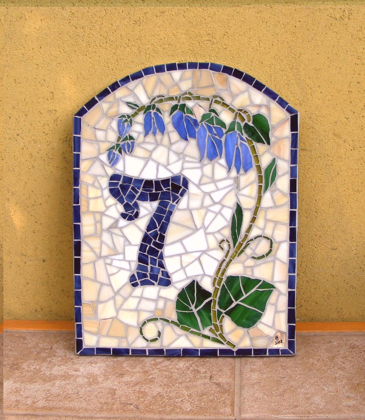 Номер дома табличка из мозаики