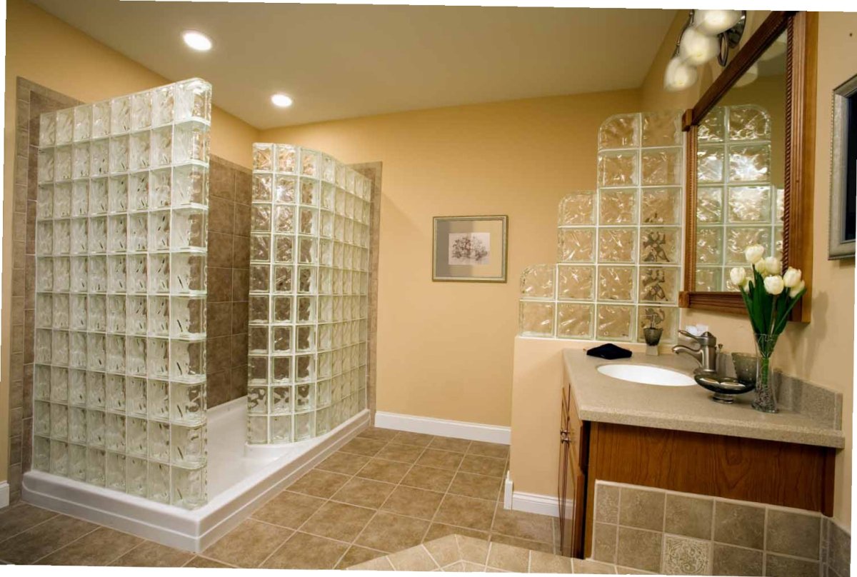 Ванная со стеклянными БЛОКАМИ