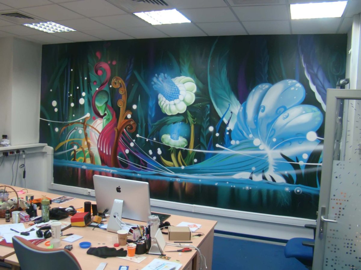 Разрисовка стен в офисе