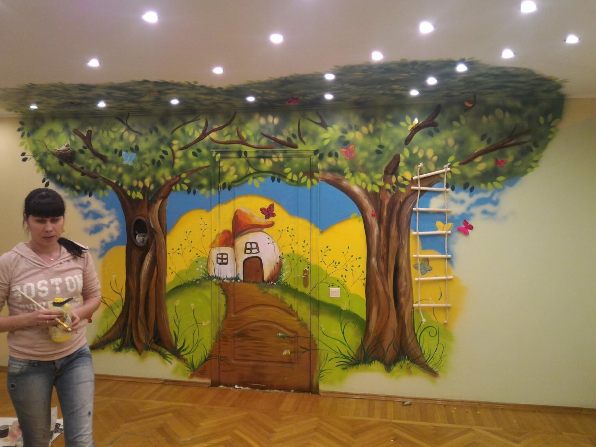 Декор стен в детском саду