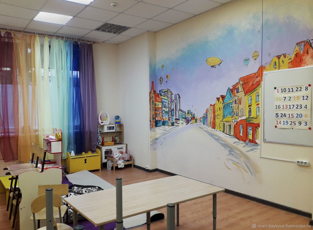 Настенная роспись в детском саду