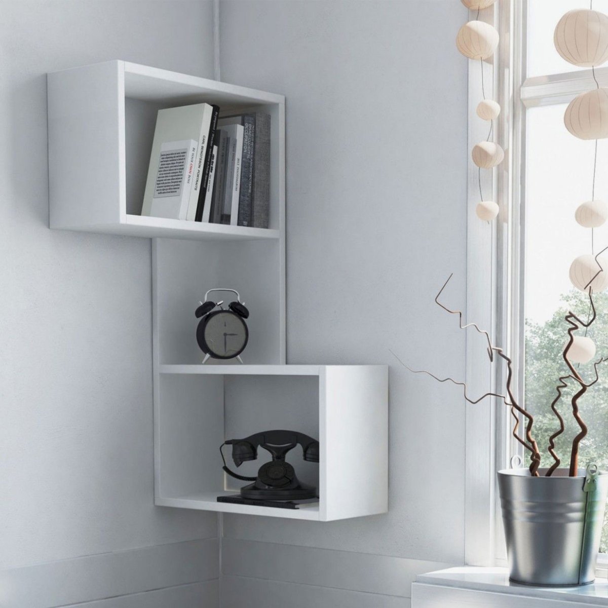 Настенный угловые полки с дверцами