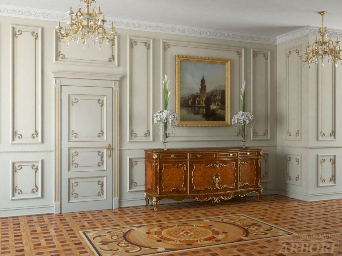 Стеновые панели с патиной золото