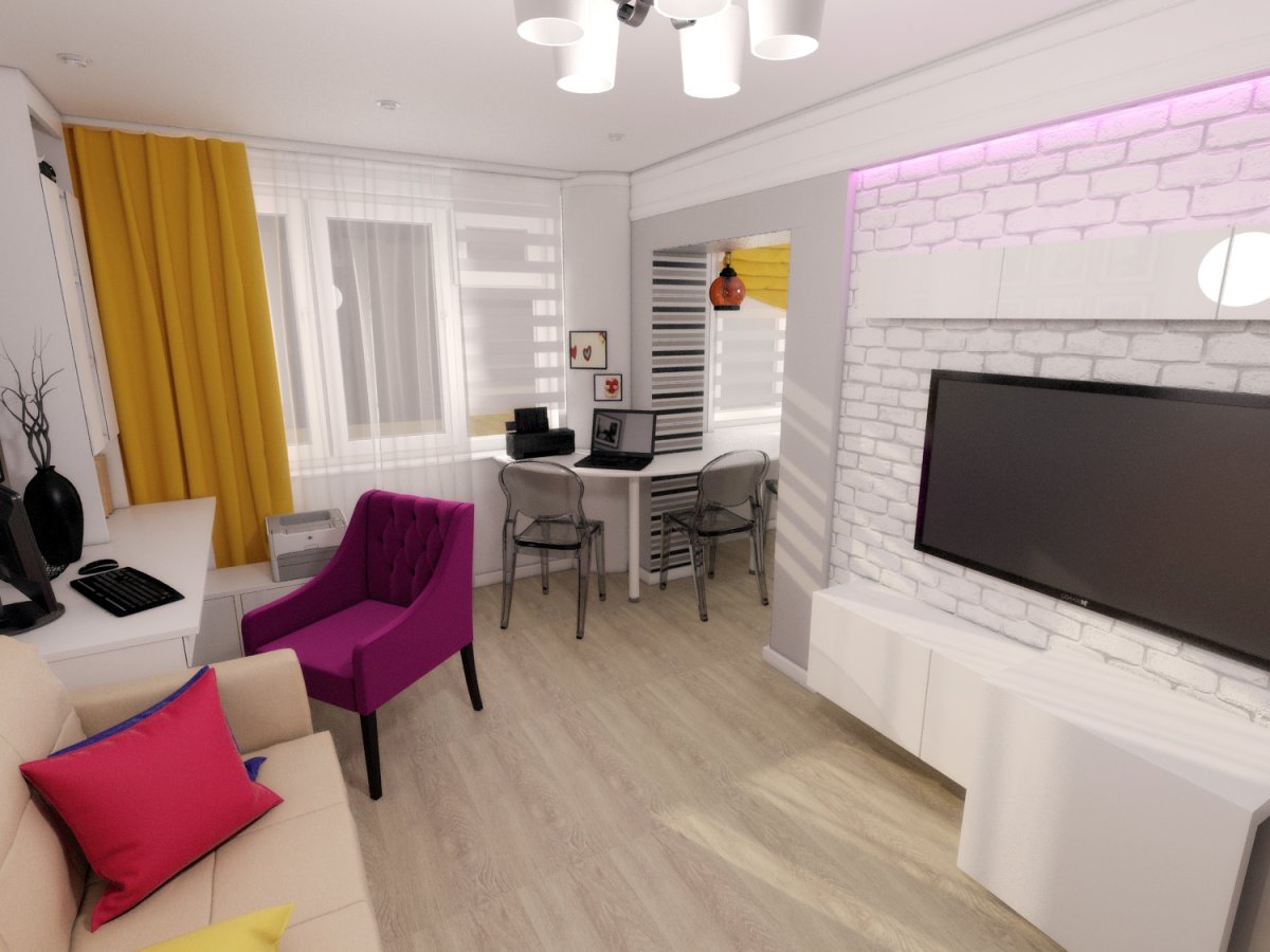 Современный интерьер двухкомнатной хрущевки