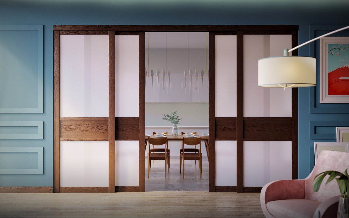 Раздвижные перегородки цветные