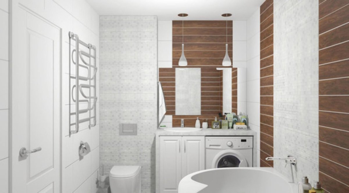 Интерьер ванной в 2-х комнатной хрущевке