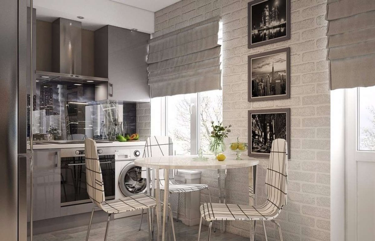 Кухня брежневка в стиле лофт