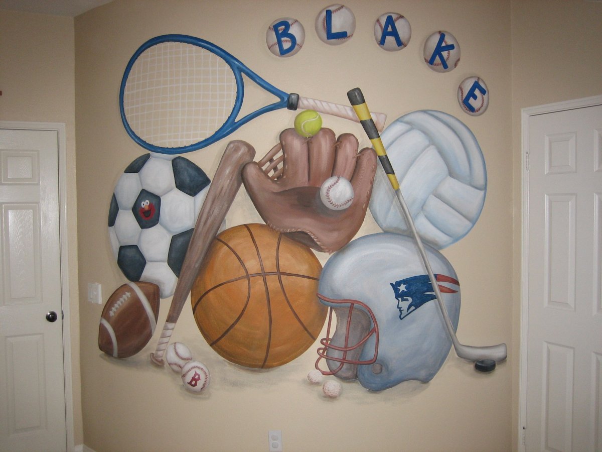 Трафареты на стену спортзала