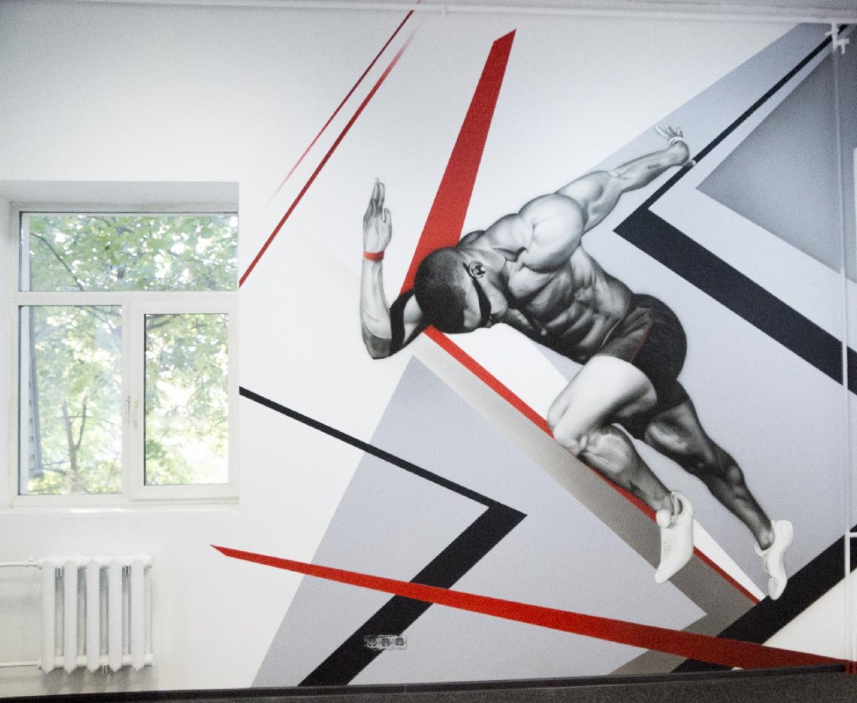 Роспись стен спортивная тематика