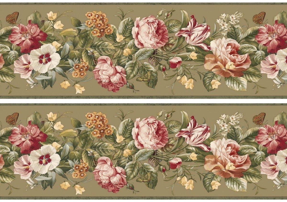 Цветочные бордюры для декупажа