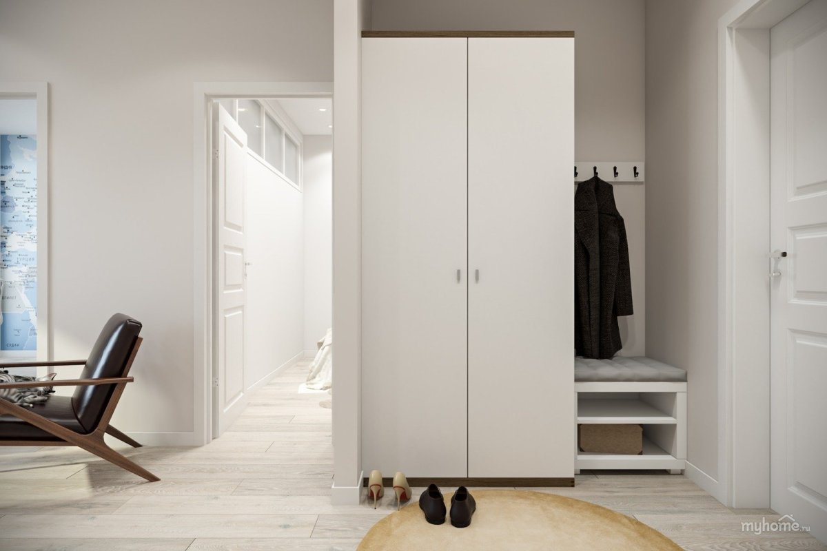 Шкаф в прихожую в стиле Сканди