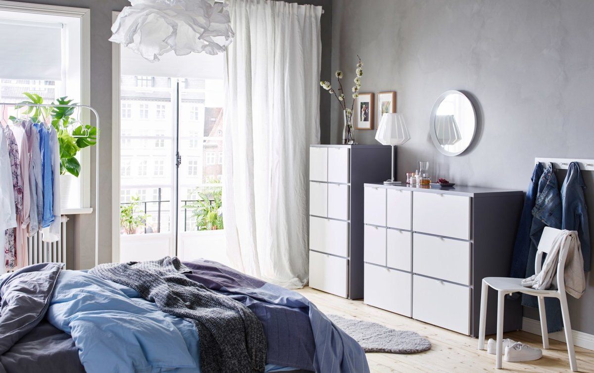 Бежевая спальня икеа