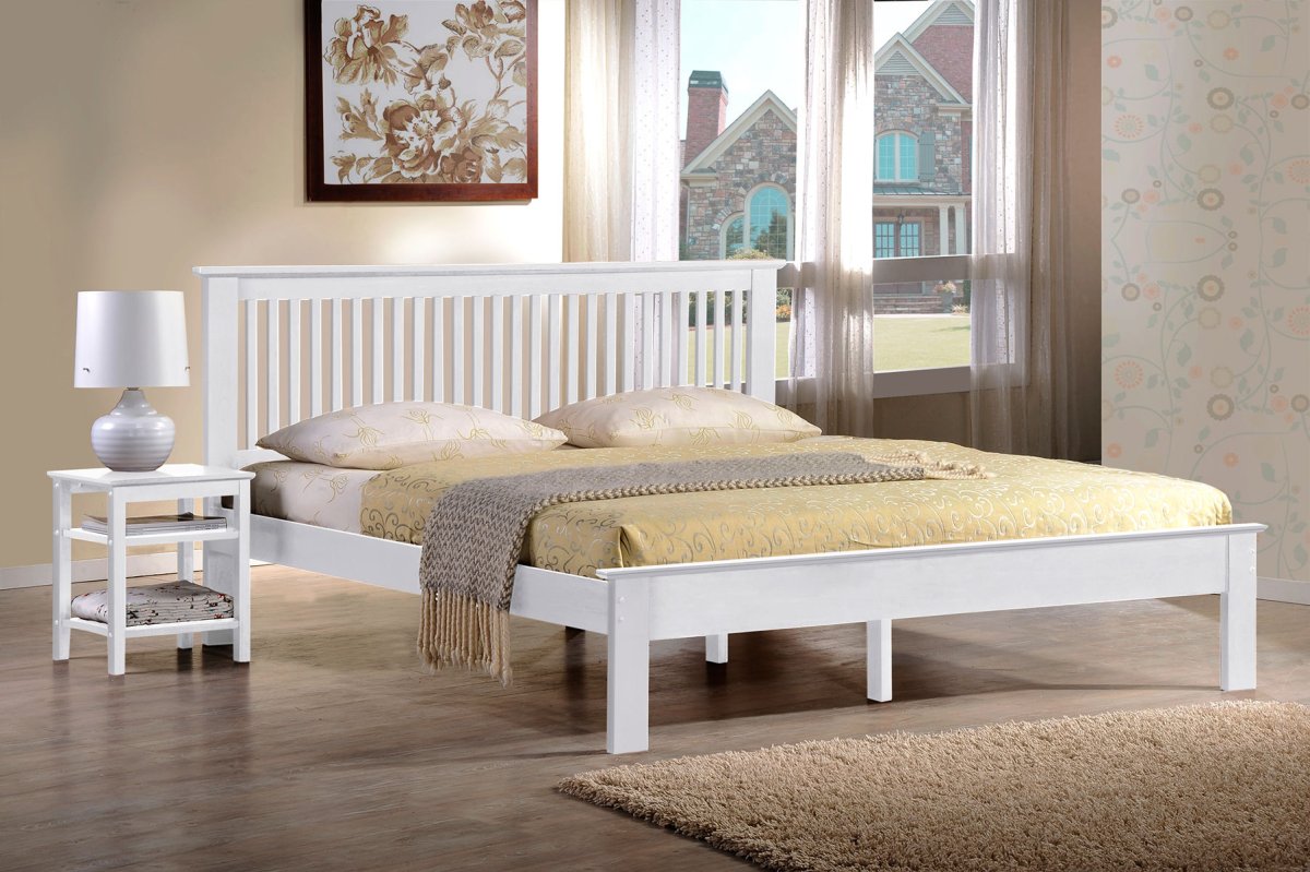 Белая кровать дерево икеа