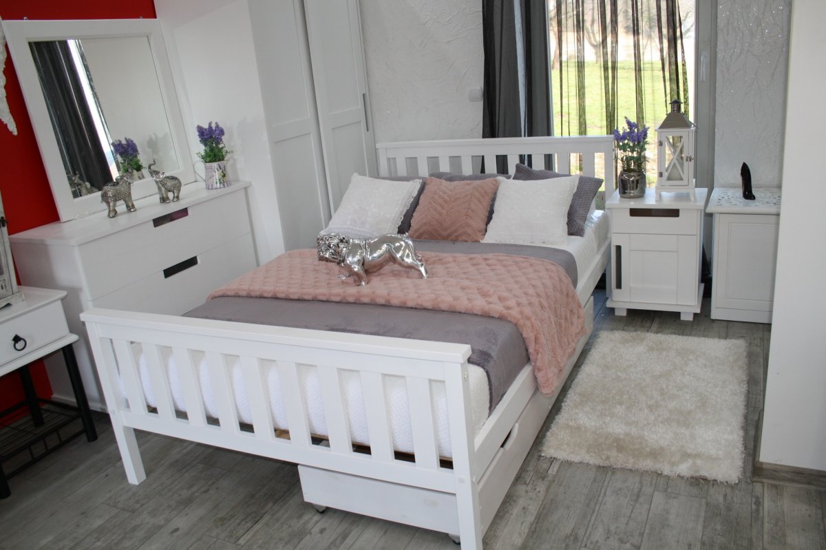 Кровати белые 120х200 из бука Луиза