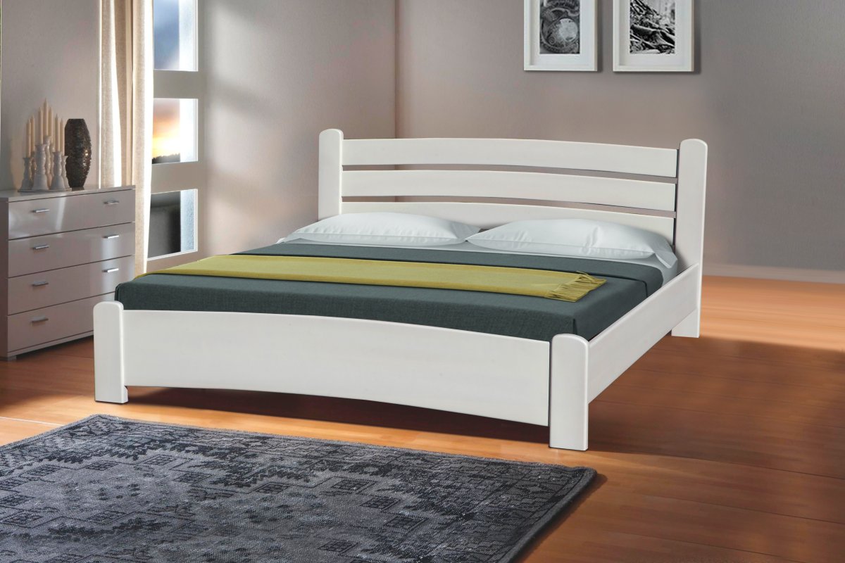 Кровать белая деревянная 120х200 SUNSOL