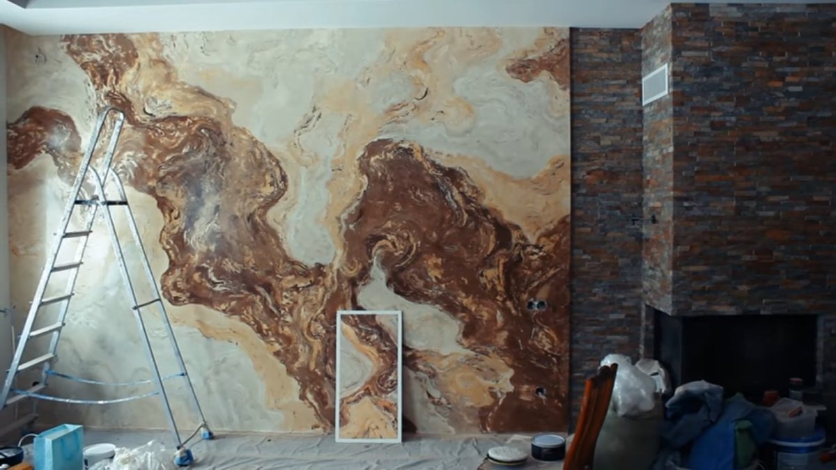 Венецианская штукатурка серый мрамор