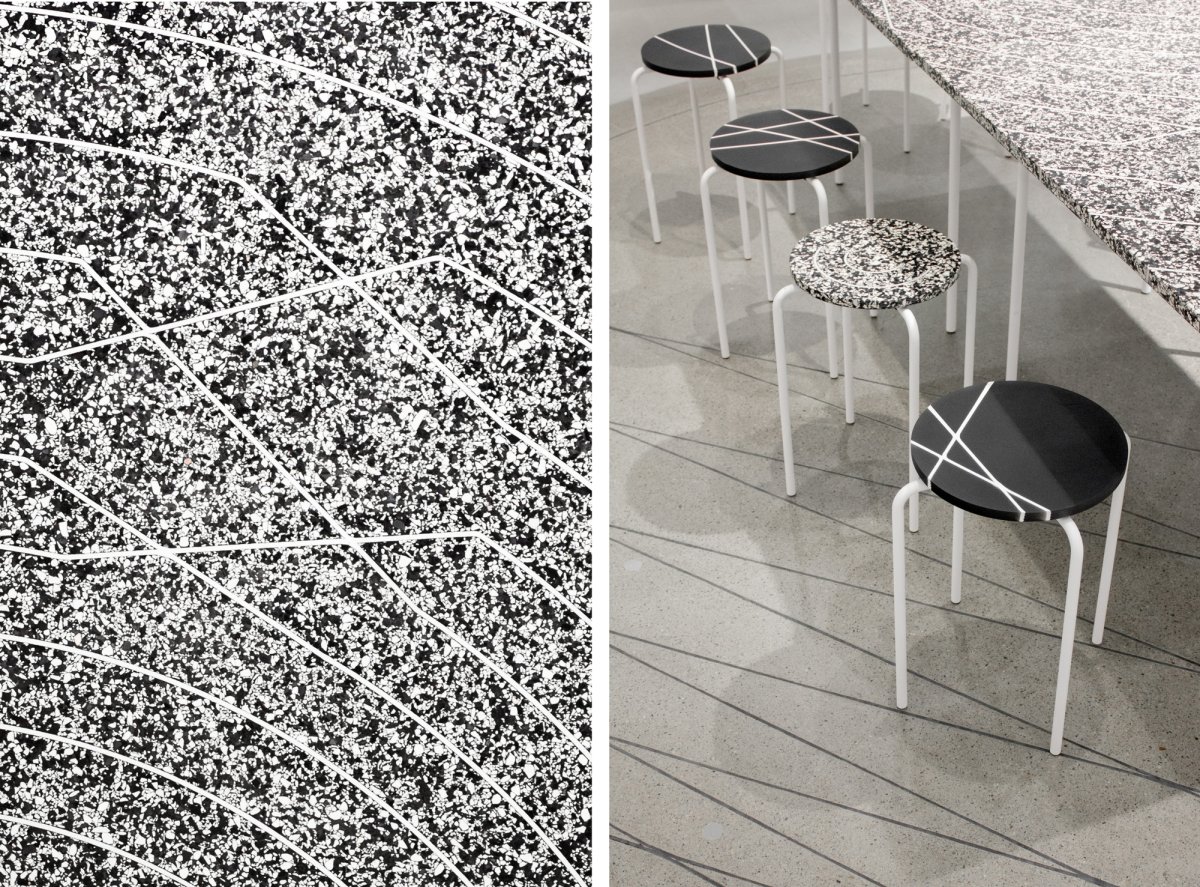 Столешница grandex terrazzo Bianco j-510